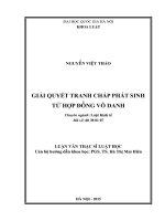 Giải quyết tranh chấp phát sinh từ hợp đồng vô danh 