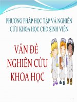 Phương pháp học tập và nghiên cứu khoa học cho sinh viên vấn đề nghiên cứu khoa học