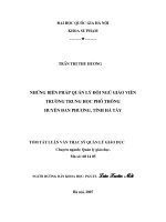 Những biện pháp quản lý đội ngũ giáo viên trường trung học phổ thông huyện đan phượng, tỉnh hà tây 