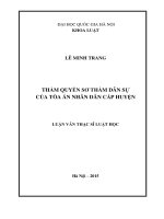 Thẩm quyền sơ thẩm dân sự của tòa án nhân dân cấp huyện 