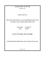 Một số vấn đề cơ bản của luật bảo hiểm hàng hải anh năm 1906 và việc áp dụng trong thực tiễn 