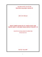 Phát triển kinh tế tư nhân ở hà nội trong bối cảnh hội nhập kinh tế quốc tế 