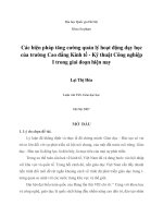 Các biện pháp tăng cường quản lý hoạt động dạy học của trường cao đẳng kinh tế   kỹ thuật công nghiệp i trong giai đoạn hiện nay 