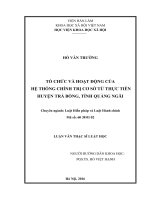 Tổ chức và hoạt động của hệ thống chính trị cơ sở từ thực tiễn huyện Trà Bồng, tỉnh Quảng Ngãi