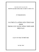 Vai trò của nông dân tỉnh nam định trong xây dựng nông thôn mới hiện nay 