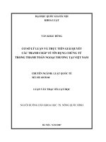 Cơ sở lý luận và thực tiễn giải quyết các tranh chấp về tín dụng chứng từ trong thanh toán ngoại thương tại việt nam 