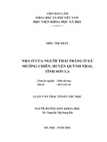 NHÀ Ở CỦA NGƯỜI THÁI TRẮNG Ở XÃ MƯỜNG CHIÊN, HUYỆN QUỲNH NHAI, TỈNH SƠN