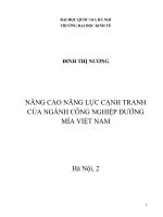Nâng cao năng lực cạnh tranh của ngành công nghiệp đường mía việt nam 