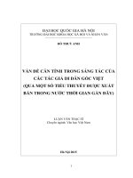 Vấn đề căn tính trong sáng tác của các tác giả di dân gốc việt ( qua một số tiểu thuyết được xuất bản trong nước thời gian gần đây) 