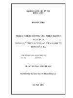 Trách nhiệm bồi thường thiệt hại do người có thẩm quyền của cơ quan tiến hành tố tụng gây ra 