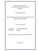 Quản lý hoạt động xuất bản tại nhà xuất bản khoa học và kỹ thuật 
