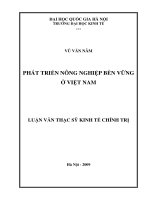 Phát triển nông nghiệp bền vững ở việt nam 
