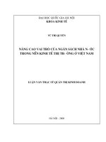 Nâng cao vai trò của ngân sách nhà nước trong nền kinh tế thị trường ở việt nam 