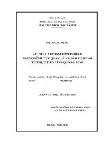 Xử phạt vi phạm hành chính trong lĩnh vực quản lý và bảo vệ rừng từ thực tiễn tỉnh quảng bình