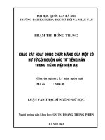 Khảo sát hoạt động chức năng của một số hư từ có nguồn gốc từ tiếng hán trong tiếng việt hiện đại 