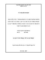 Nguyên tắc thẩm phán và hội thẩm nhân dân xét xử độc lập và chỉ tuân theo pháp luật trong công cuộc cải cách tư pháp ở việt nam hiện nay 