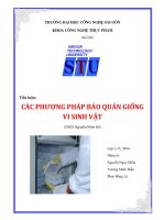 Phương pháp bảo quản giống vi sinh vật
