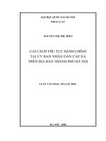 Cải cách thủ tục hành chính tại ủy ban nhân dân cấp xã trên địa bàn thành phố hà nội 