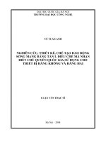 Nghiên cứu, thiết kế, chế tạo dao động sóng mang băng tần l điều chế mã nhận biết chủ quyền quốc gia sử dụng cho thiết bị hàng không và hàng hải 