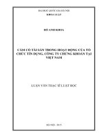 Cầm cố tài sản trong hoạt động của tổ chức tín dụng, công ty chứng khoán tại việt nam 