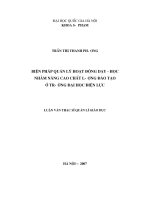 Biện pháp quản lý hoạt động dạy   học nhằm nâng cao chất lượng đào tạo ở trường đại học điện lực 