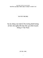 Sự tác động của kinh tế thị trường định hướng xã hội chủ nghĩa đến đạo đức gia đình truyền thống ở việt nam 