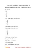 Giải bài tập trang 91 SGK Toán 2: Tổng của nhiều số