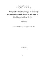 Công tác hoạch định tuyển dụng và đào tạo đội ngũ giảng viên tại trường đại học tư thục thành đô kim chung, hoài đức, hà nội 