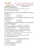 Đề kiểm tra 45 phút học kì 1 môn Địa lý lớp 10 trường THPT Phan Ngọc Hiển, Cà Mau năm học 2016 - 2017