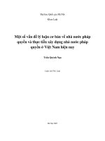 Một số vấn đề lý luận cơ bản về nhà nước pháp quyền và thực tiễn xây dựng nhà nước pháp quyền ở việt nam hiện nay 