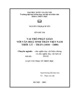 Vai trò phật giáo với văn hoá tinh thần việt nam thời lý   trần (1010   1400) 