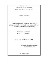 Pháp luật về bồi thường, hỗ trợ và tái định cư đối với người dân bị thu hồi đất từ thực tiễn tỉnh Quảng Ngãi