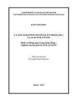 Định vị không gian trong tiếng pháp nghiên cứu hai giới từ SUR và DANS 