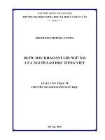 Bước đầu khảo sát lỗi ngữ âm của sinh viên lào học tiếng việt (tt)