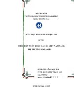 THÚC ĐẨY XUẤT KHẨU CAO SU VIỆT NAM SANG THỊ TRƯỜNG MALAYSIA 2015