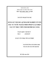 Đăng ký thành lập doanh nghiệp có vốn đầu tư nước ngoài theo pháp luật hiện nay từ thực tiễn thành phố đà nẵng