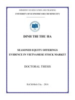 Phát hành cổ phiếu bổ sung (seos) – bằng chứng tại thị trường chứng khoán việt nam. seasoned equity offerings (seos) evidence in vietnamese stock market