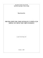 Phương pháp thu thập, đánh giá và phân cụm thông tin tiếng việt trên internet 