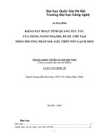 Khảo sát hoạt tính quang xúc tác của màng nano tio2 sio2 được chế tạo theo phương pháp SOL GEL trên nền gạch men 