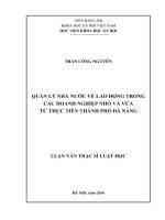 Quản lý nhà nước về lao động trong các doanh nghiệp nhỏ và vừa – từ thực tiễn thành phố Đà Nẵng