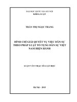 Đình chỉ giải quyết vụ việc dân sự theo pháp luật tố tụng dân sự việt nam hiện hành 