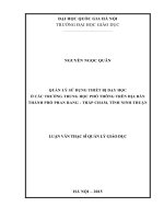 Quản lý sử dụng thiết bị dạy học ở các trường trung học phổ thông trên địa bàn thành phố phan rang – tháp chàm, tỉnh ninh thuận 