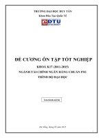 Đề cương ôn tập tốt nghiệp ngành tài chính ngân hàng chuẩn PSU trình độ đại học