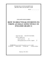 Sáng kiến kinh nghiệm giúp học sinh yếu viết bài luận hiệu quả trong chương trình tiếng anh lớp 11