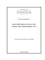 Phát triển đội ngũ giảng viên Học viện Chính trị khu vực I