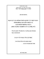 Bạo lực gia đình ở Hàn Quốc và Việt Nam – Tình hình, nguyên nhân và giải pháp phòng ngừa (Đối tượng nghiên cứu là phụ nữ)