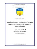 Nghiên cứu điều khiển hệ thống kết nối pin quang điện với lưới điện bằng biến tần 