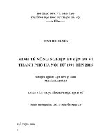 KINH TẾ NÔNG NGHIỆP HUYỆN BA VÌ THÀNH PHỐ HÀ NỘI TỪ 1991 ĐẾN 2015