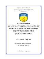 Đo lường sự hài lòng của người nộp thuế khi sử dụng dịch vụ nộp thuế điện tử tại chi cục thuế quận tân phú TP HCM 