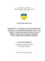 Nghiên cứu các nhân tố ảnh hưởng đến sự hài lòng của sinh viên khoa kế toán  tài chính  ngân hàng đối với chất lượng dịch vụ đào tạo tại trường Đại học Công nghệ THành phố Hồ Chí Minh